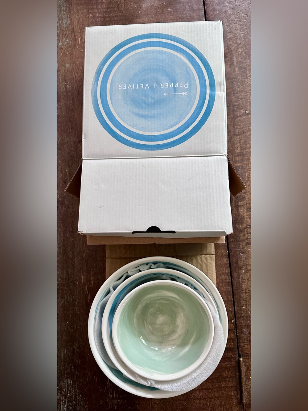 NWOT Pepper + Vetiver - Set of 3 Nesting Bowls - Picture 8 of 14